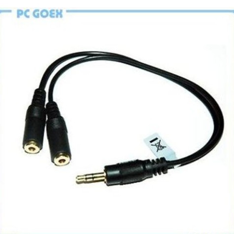 3.5mm耳機線一對二轉接線 3.5公-2個3.5母 15cm Pcgoex 軒揚