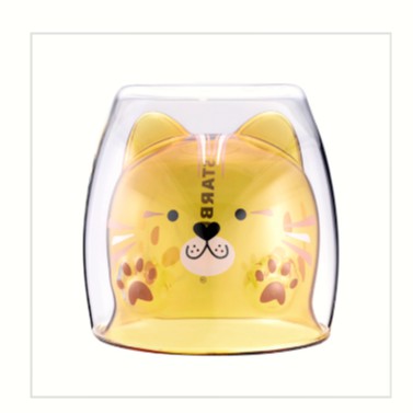 [星巴克]Starbucks💕臺灣特色保育動物 限量石虎/黑熊造型雙層玻璃杯🔥