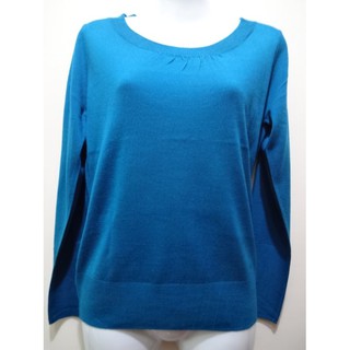 全新~日本專櫃品牌23區 孔雀藍 55%羊毛 喀什米爾 cashmere 超柔毛衣~F55