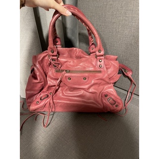 斷捨離 BALENCIAGA 巴黎世家 機車包 托特包 #酒紅色 二手精品包