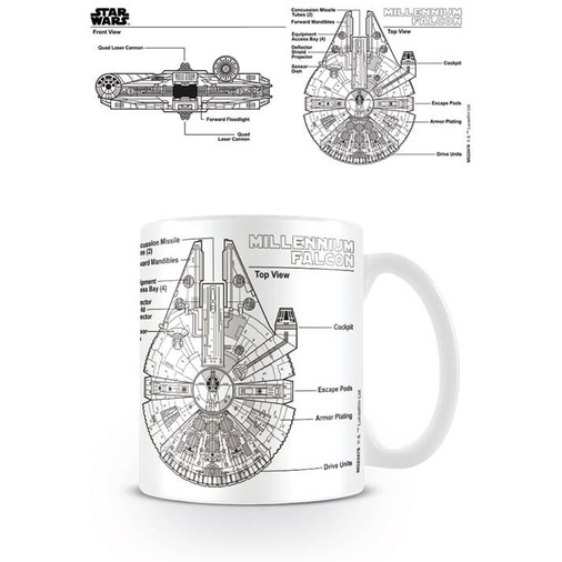 星際大戰Star Wars 千年鷹號設計圖馬克杯