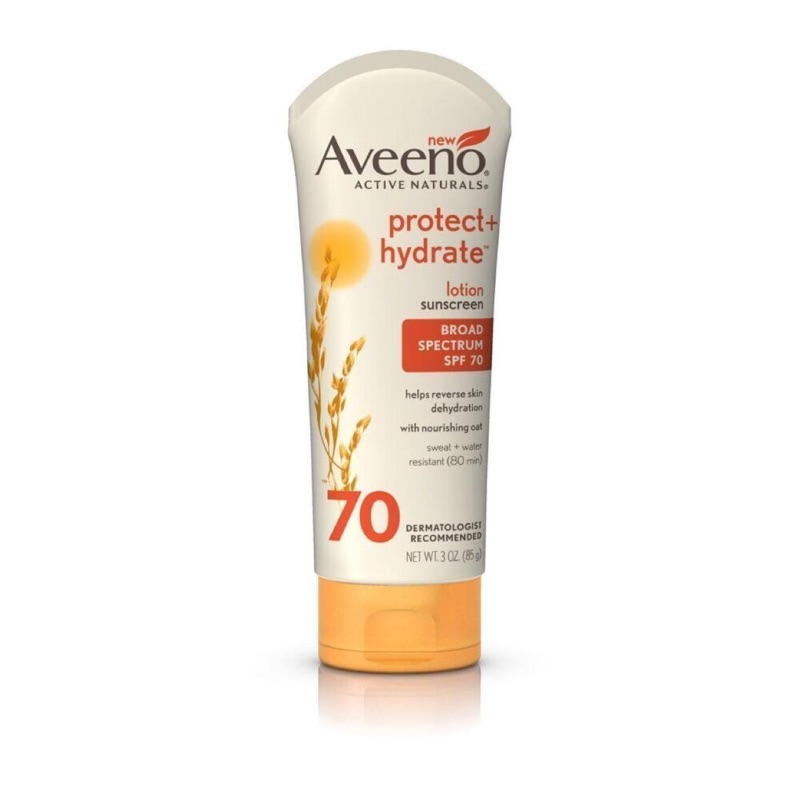 最新 Aveeno天然燕麥防水防曬 身體或臉用持續保護 高防曬 乳液SPF70現貨