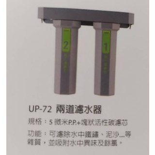 賀眾牌 UP-72 雙管濾水器 淨水器 全省配送