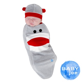 BABYjoe 穿套式實用造型包巾彌月套組-咕嚕大眼猴寶寶