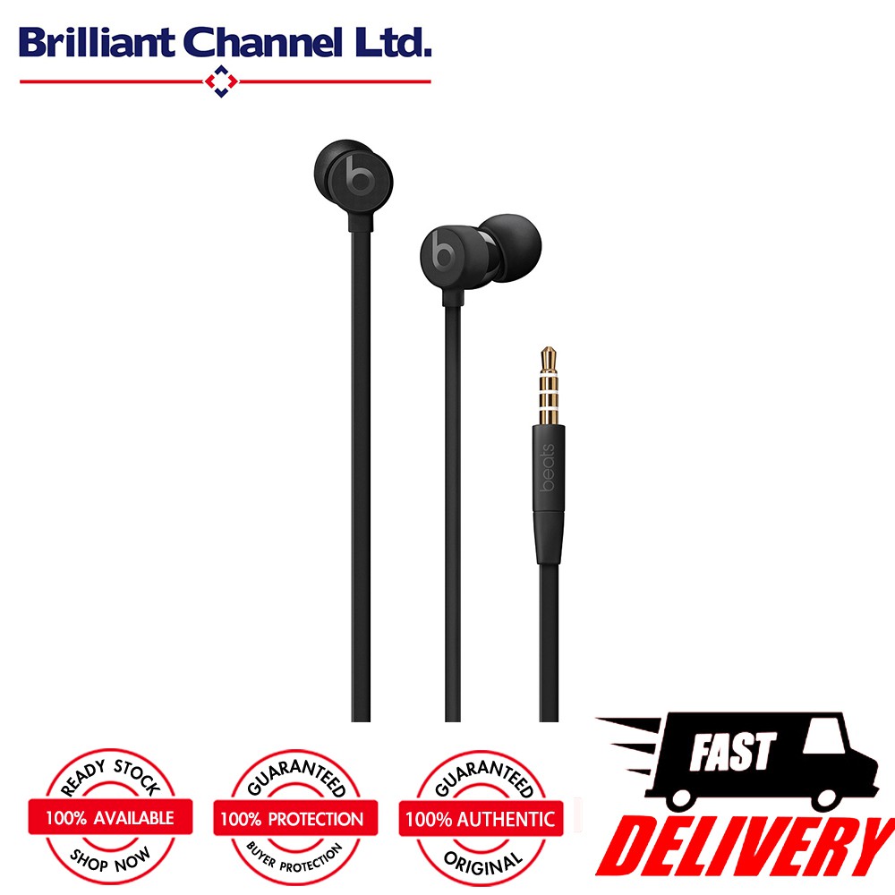 Beats - urBeats3 入耳式耳機配備 3.5mm 插頭 - 黑色/黑紅色