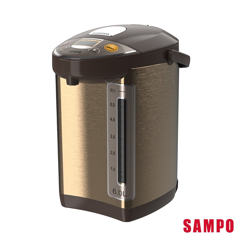 賣家免運【SAMPO聲寶】KP-PF60MT大容量6L溫控電熱水瓶 (304不鏽鋼內膽)