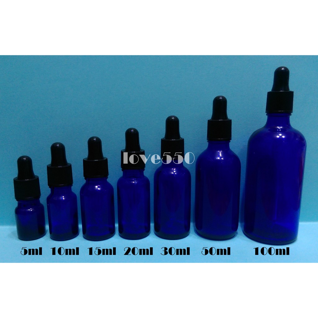 5ml/10ml/15ml/20ml/30ml/50ml/100ml厚款藍色玻璃滴管瓶/滴管精油瓶/玻璃吸管滴瓶/調油瓶