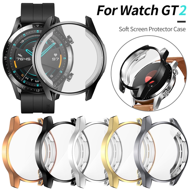 適用於華為手錶huawei watch gt 2 46mm/42mm電鍍保護殼保護套tpu 華為GT2 全包手錶保護殼