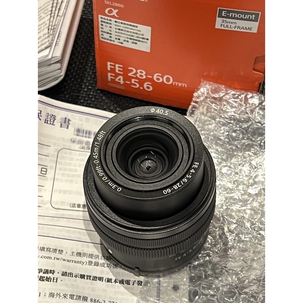 Sony 單眼相機 a專屬鏡頭 SEL2860 FE 28-60 mm F4-5.6 全片幅相容 變焦鏡頭 公司貨