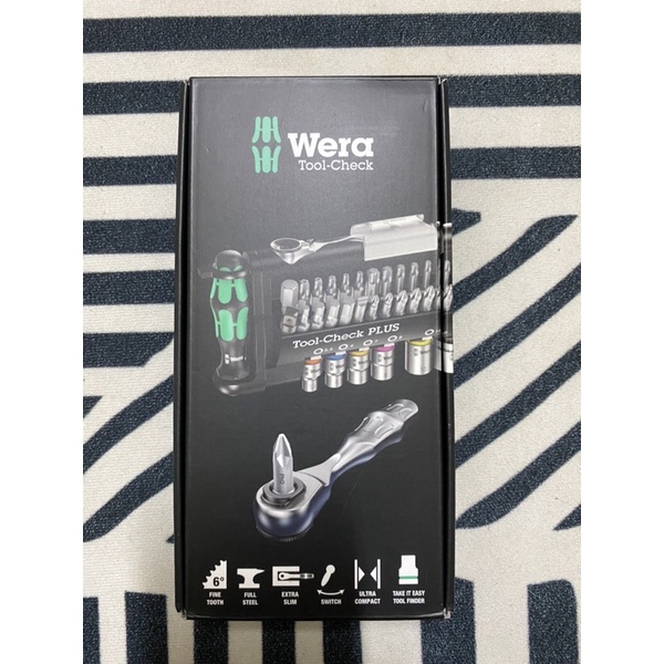 近全新-德國 Wera Tool Check PLUS兩分1/4”迷你棘輪板手套筒起子39件組 彩色套筒版
