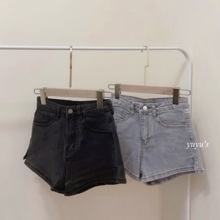 [現貨] yuyu’s自訂款 版型偏小開衩高腰彈性牛仔短褲
