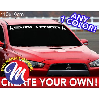 MITSUBISHI Lancer evolution 擋風玻璃貼紙適用於三菱藍瑟汽車玻璃