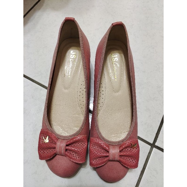 JS collection粉色低跟氣質楔型鞋(24號)/二手高跟鞋/二手女鞋