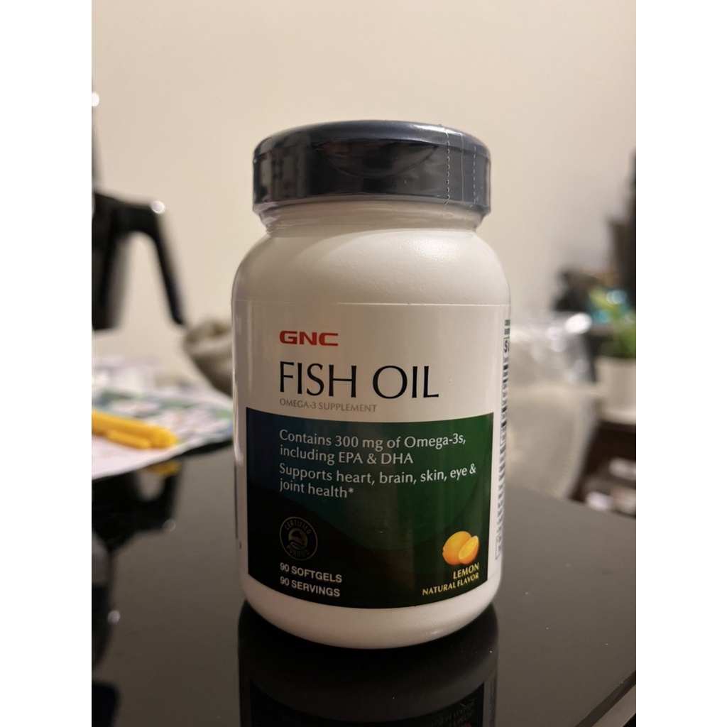 ★現貨一罐★ GNC Fish Oil 魚油 90粒 Omaga-3 三效魚油 EPA DHA 葉黃素 健安喜