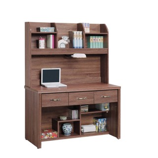 【宏興HOME BRISK】古典工業風柚木色4尺書桌組，北市、新北市市區免運費《SQ新品21》