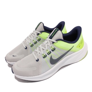 =CodE= NIKE QUEST 4 飛線透氣網布慢跑鞋(灰螢光綠藍) DA1105-003 輕量 馬拉松 路跑 男