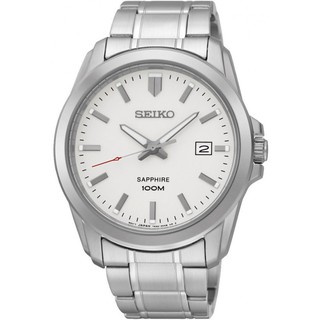 【金台鐘錶】SEIKO 精工 男錶 石英錶 不鏽鋼錶帶 (藍寶石水晶玻璃) 白色錶盤 SGEH45P1