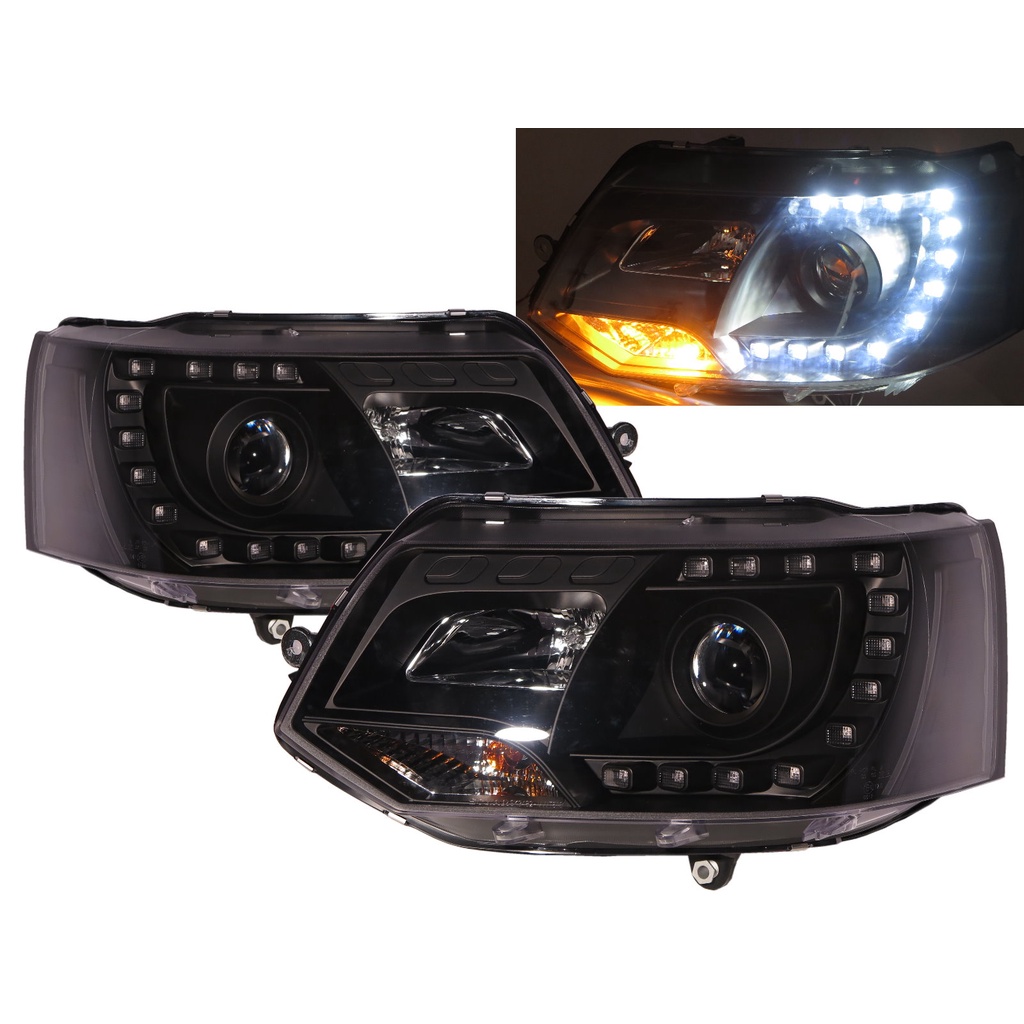 出清品-台製 現貨 卡嗶車燈 適用 VW 福斯  邁特威 T5 11 12 13 14 15 LED C型導光條 大燈