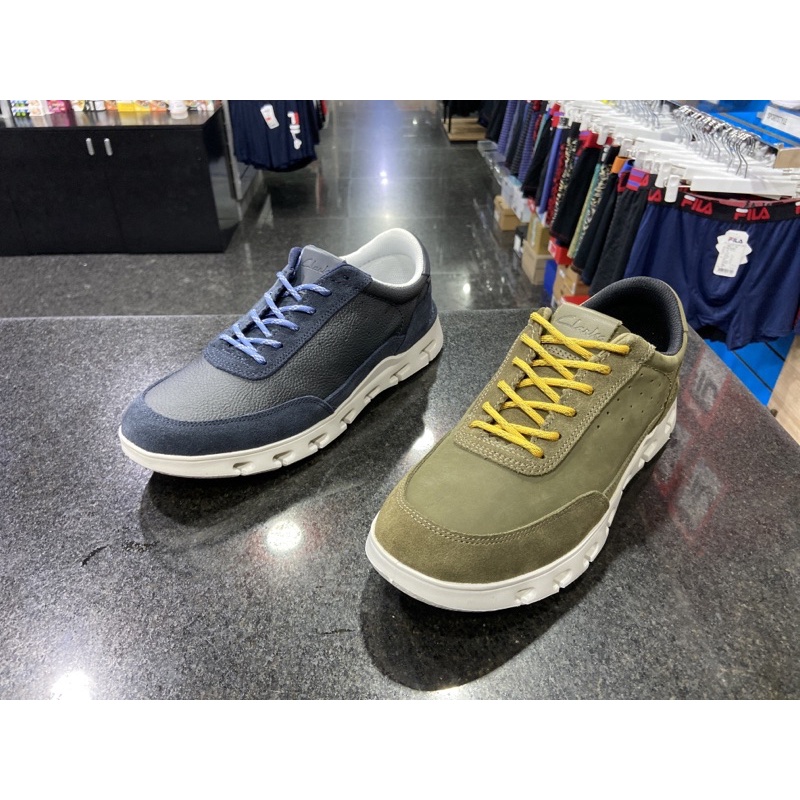 CLARKS - Nature X One 男款 輕量T字孔切割大底綁帶 休閒鞋 CLM64775C 綠 65998C