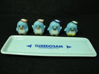㊣五號倉庫㊣ sanrio 山姆企鵝 1998年出品 陶瓷筷架
