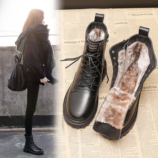 美樂購-雪地靴女2021年新款時尚棉鞋英倫風馬丁短靴秋冬季加厚加絨女鞋子
