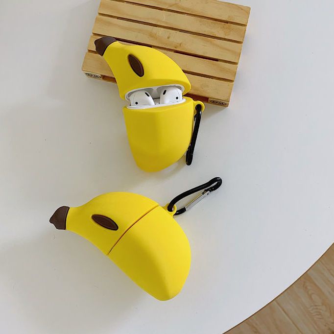 創意香蕉適用于蘋果AirPods1/2代耳機保護套AirPodsPro硅膠軟殼女