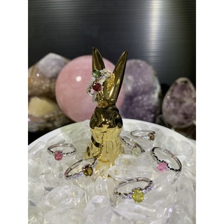 天然碧璽寶石戒指 純銀純淨體 奢華群鑲高託電氣石戒指 天然水晶飾品 天然寶石 水晶戒指 生日禮物（PF）