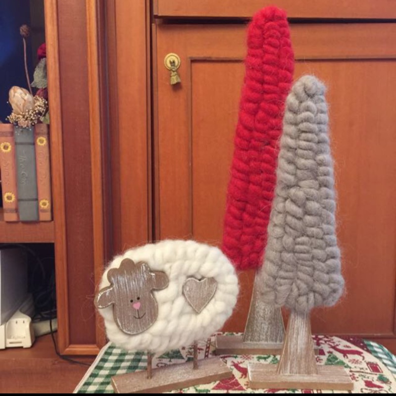 Hola 米亞灰耶誕樹擺飾/羊毛聖誕樹擺飾（36cm)