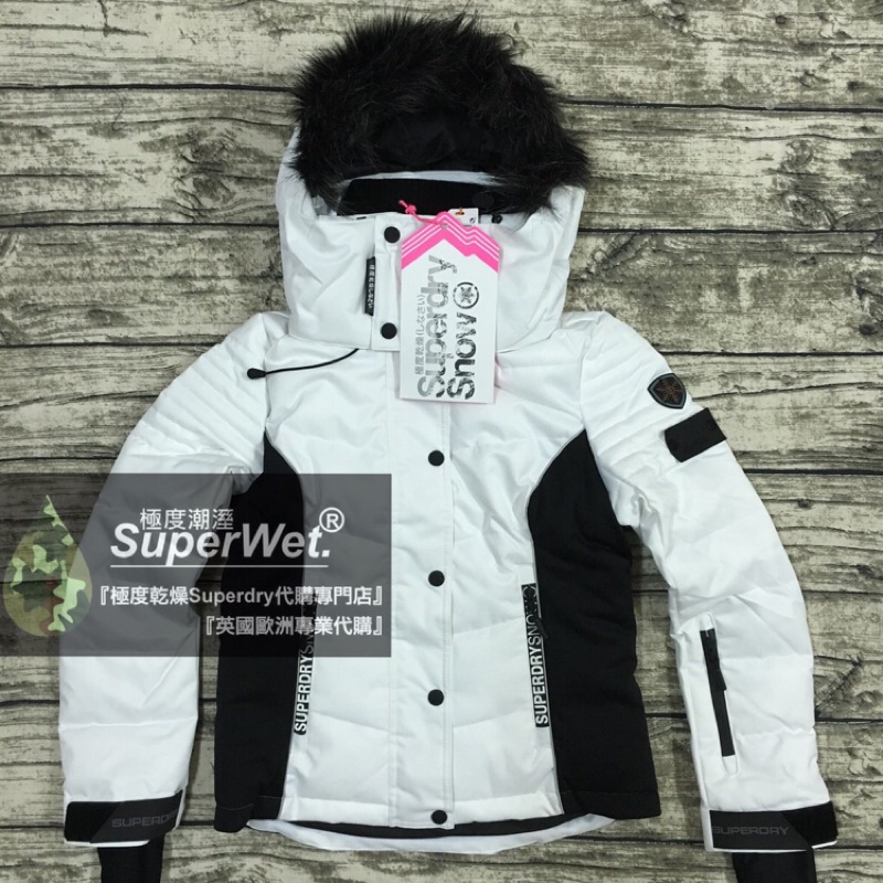 不到4折 極度乾燥 Superdry Snow Puffer 科技羽絨 防水防寒保暖 風衣 雪衣 滑雪 外套 白 珍珠白