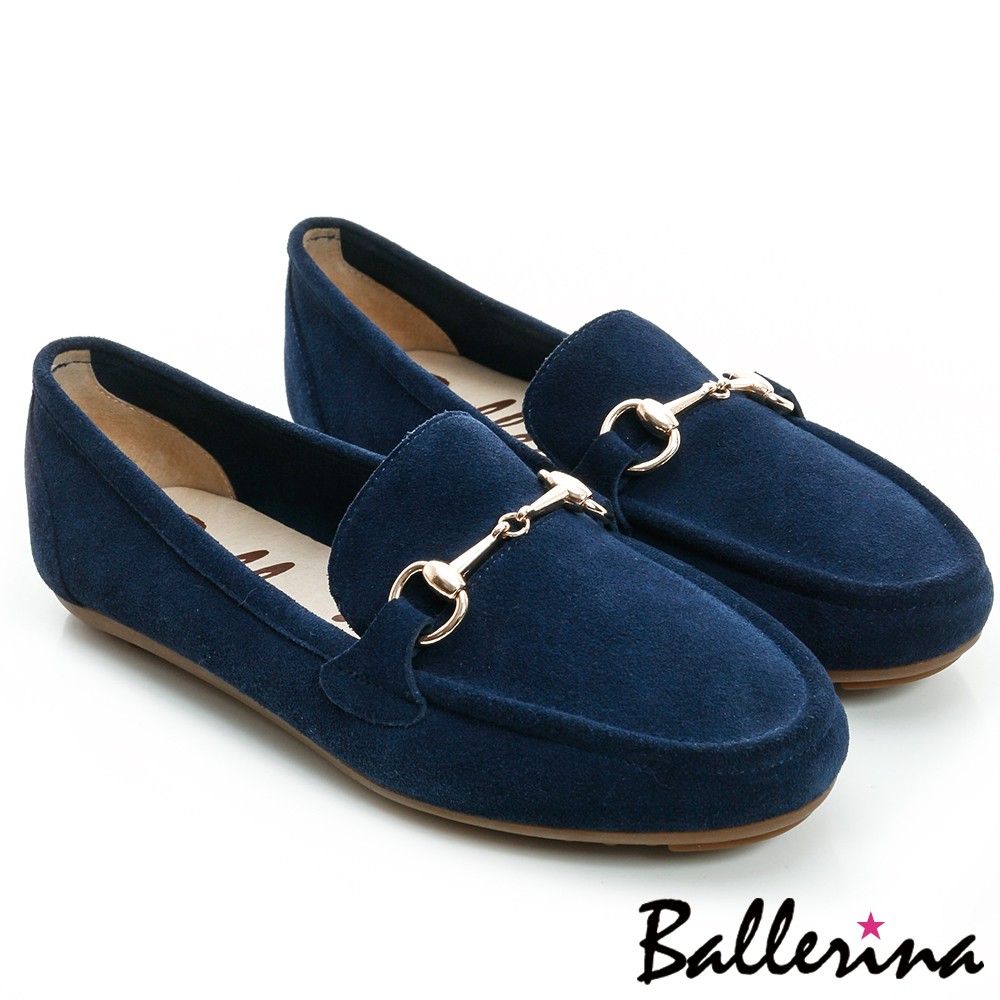Ballerina-牛麂皮金屬鍊樂福鞋-藍【BS700008UE】