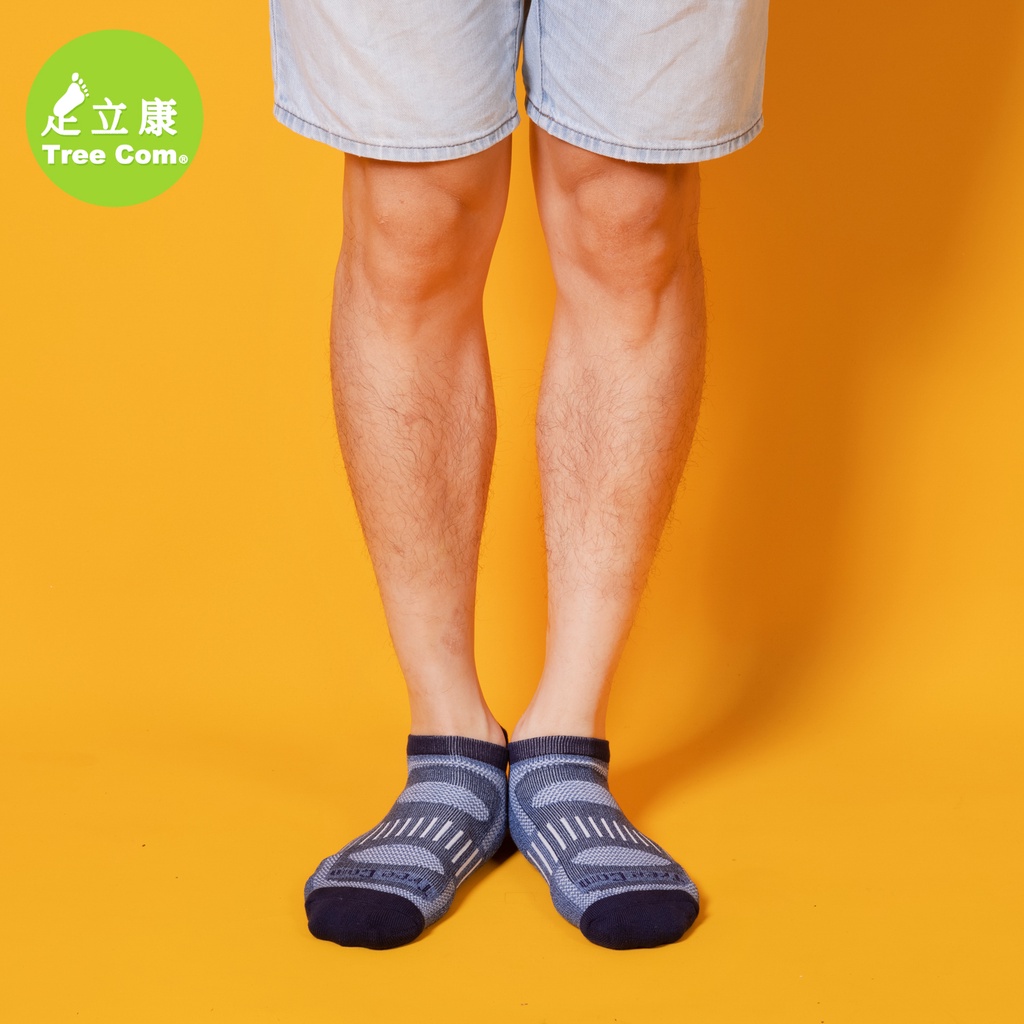 足立康TreeCom除臭襪 雙側翼減壓運動型船短襪 男襪款 型號FP305（藍色）