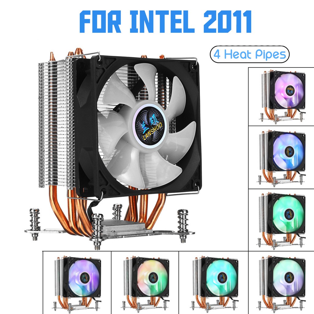 英特爾 2200rpm 22dBA 4 銅熱管 CPU 冷卻器適用於極光冷卻風扇,帶 RGB,適用於 Intel LGA