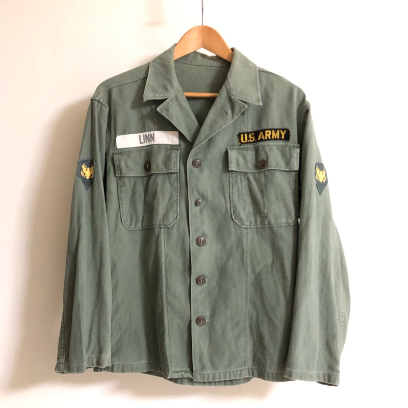 美軍公發 越戰 60’S US Army Shirt Cotton Sateen OG-107  稀有 尺寸 S 古著