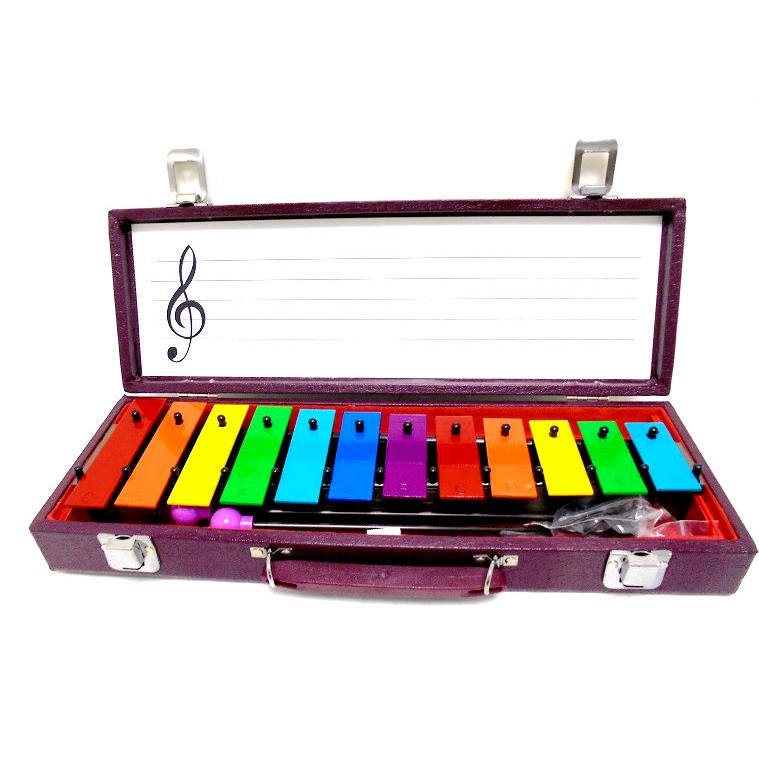 全新 台製 奧福節奏樂器12音彩色鐵琴 幼兒樂器 12音鐵琴 12音彩色鐘琴