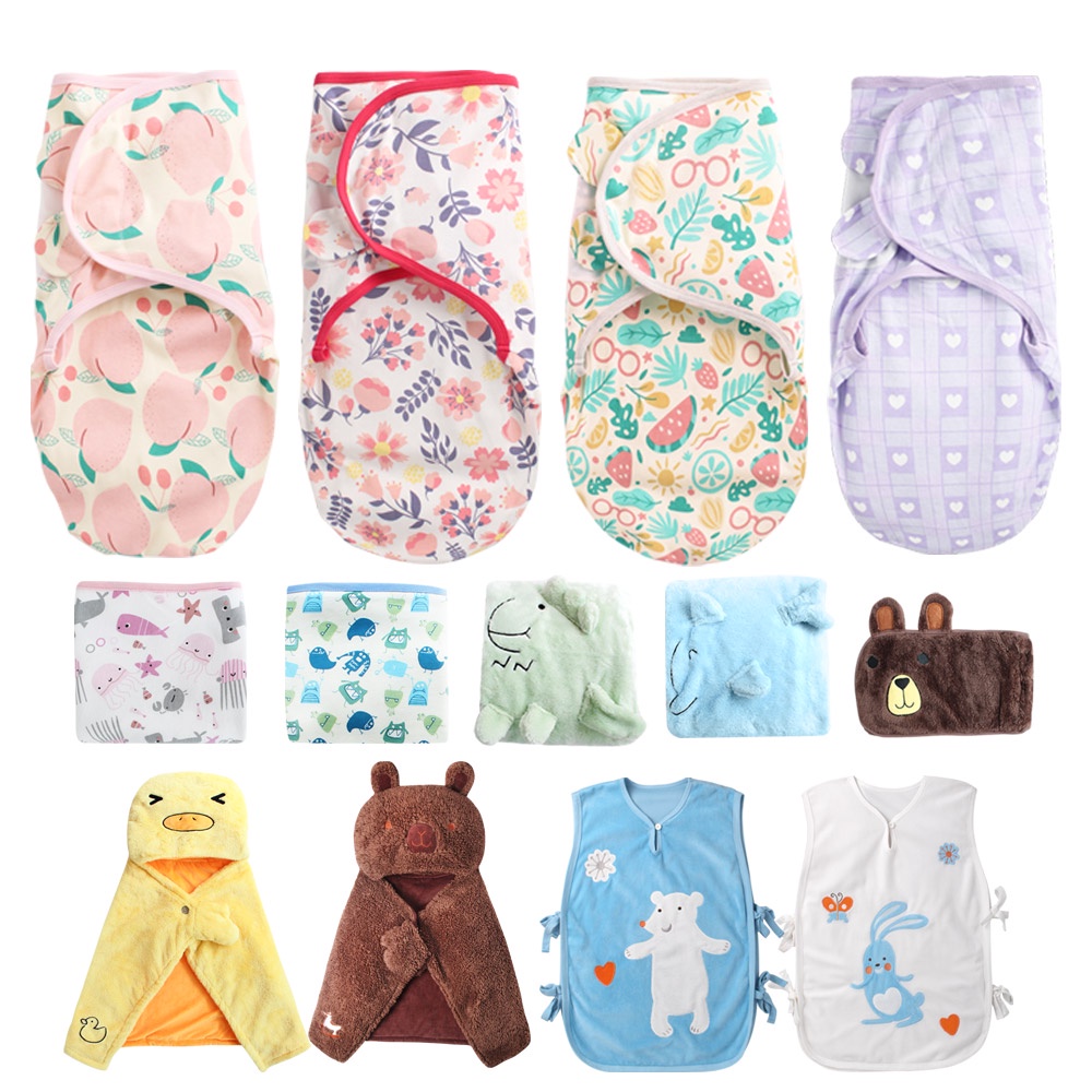 Augelute Baby童衣 嬰兒包被 新生兒懶人包巾 嬰兒睡袋背心 動物造型被毯 毛毯 保暖肚圍 60164