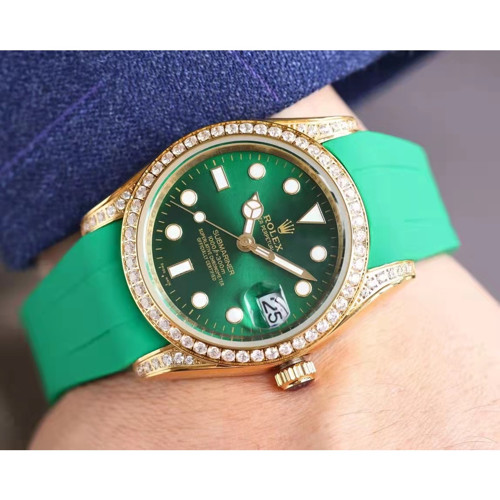 勞力士代購 現貨 免運 新款 代用勞力士潛航者日誌型遊艇名仕滿天星真皮手錶帶蝴蝶扣男女mm I Position 優惠推薦 21年9月 蝦皮購物台灣