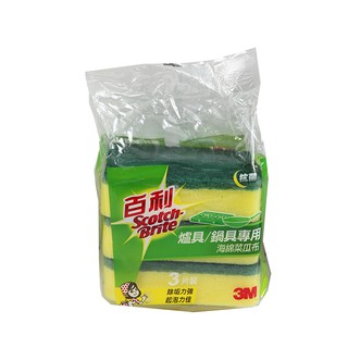 3M 百利爐鍋菜瓜布3入/包