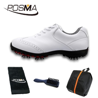 高爾夫球鞋 女款 英倫風 防水超纖皮 防水運動鞋 GSH080WHT