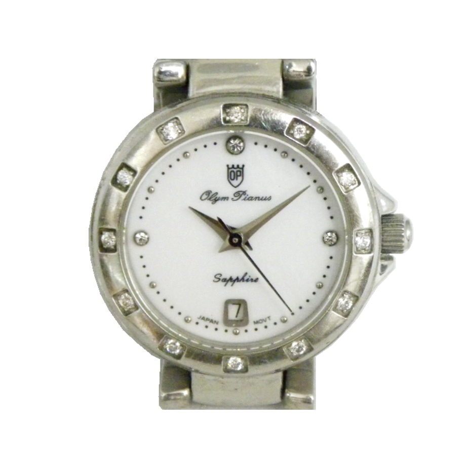 [專業模型] 女錶 [OP 2442L]  Olym Pianus 奧柏 時尚圓形女礸/石英錶[白色面+日期]中性錶