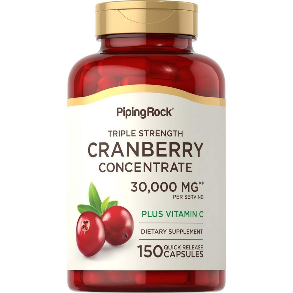現貨在台 Piping Rock 超高單位蔓越莓+維生素 C膠囊, 30000mg 150顆膠囊