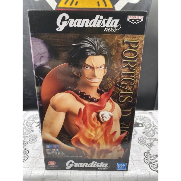 白證 長盒 Grandista gros 艾斯 海外限定 火焰 酒杯 公仔 景品 海賊王 航海王 火焰艾斯