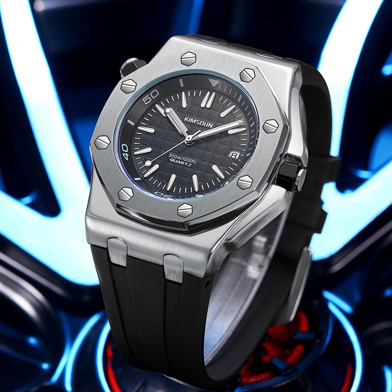 KIMSDUN 1221 品牌手錶 時尚潮流 商務休閒 矽膠 運動手錶 男士 防水 石英錶（2022年最新款）