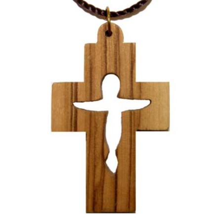 天主教飾品 以色列進口橄欖木 項鍊 掛飾 十字架經典系列 5501