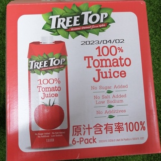 Treetop 樹頂 純蕃茄汁 (1箱/6瓶) 100%果汁 1000ml COSTCO代購