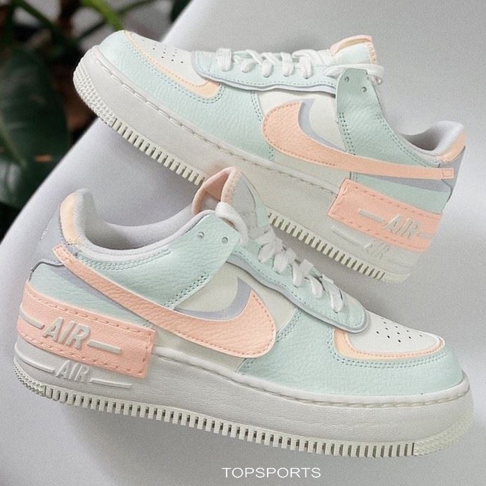 【TOP】Nike Air Force 1 Shadow 淡藍色 馬卡龍 棉花糖 女款 微增高 CU8591-104