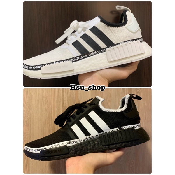 (現貨） ADIDAS NMD R1 串標 白魂 黑魂 全黑白線 情侶 熊貓 nmd休閒鞋 FV8727 FV8729