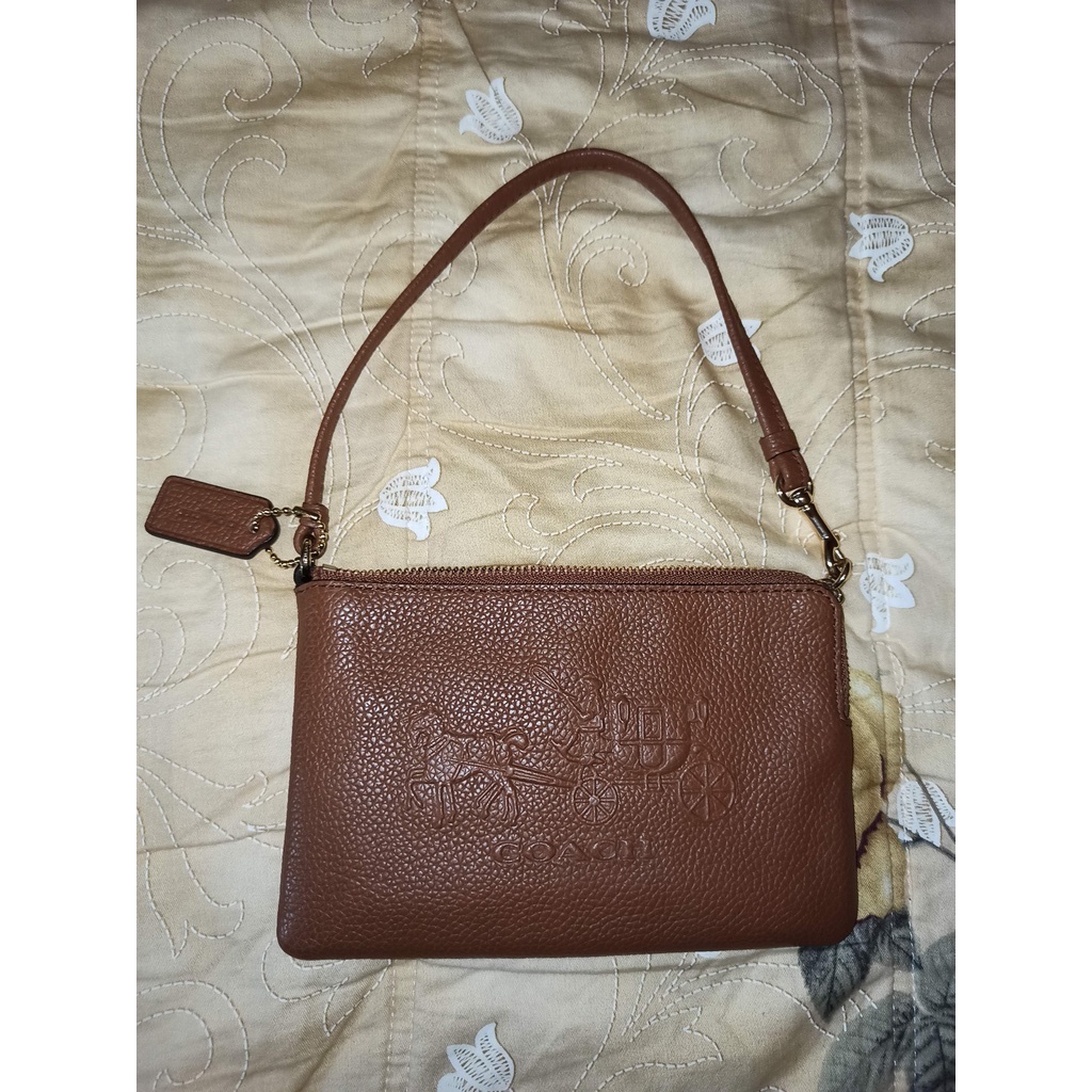 (全新) COACH 正品 專櫃 經典圖示 手提包 零錢包 錢包 精品 真皮 皮包 小包 女用 女包 包包 附牛皮吊牌