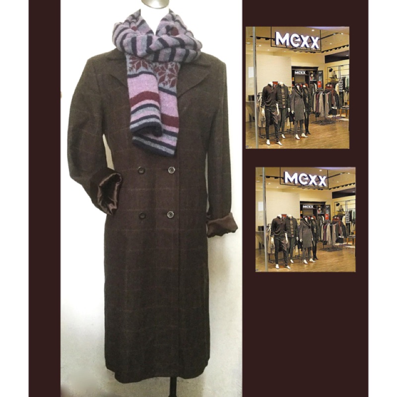 【專櫃】荷蘭知名品牌 MEXX 65%小羔羊毛料質感長大衣外套