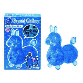 5642 3D立體塑膠透明水晶49片日本進口拼圖 藍色跳跳馬 RODY
