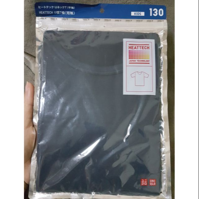 Uniqlo 短袖發熱衣 130 深藍色 Navy